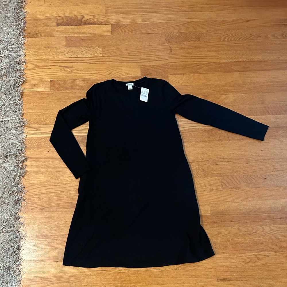 J Crew black trapeze dress XS NWT